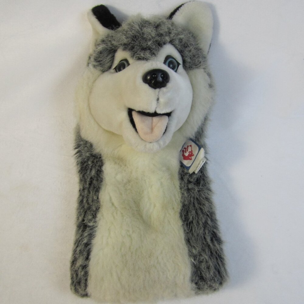 Vintage Husky oil Promo Dog Hand Puppet